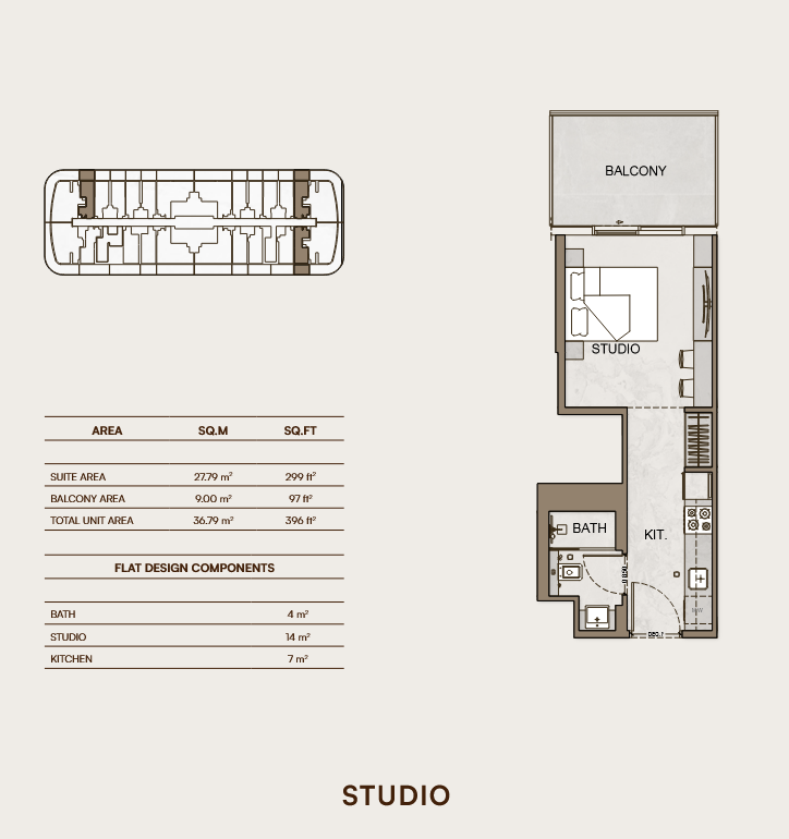 Binghatti Skyhall Studio Floor Plan
